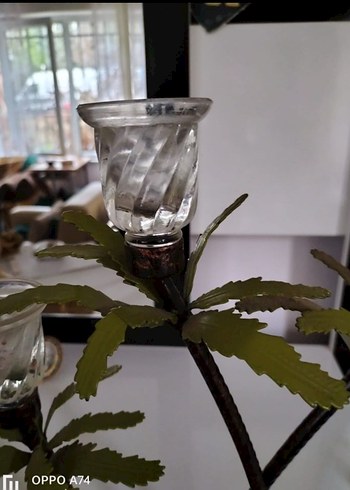 Eskilerden Fil Figürlü Üçlü Bakir Mumluk - Görsel 2