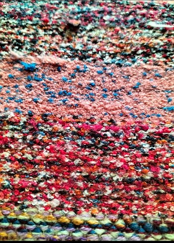 Anadolu Renkli Çizgili Yün El Dokuma Kök Boya Kilim - Görsel 4