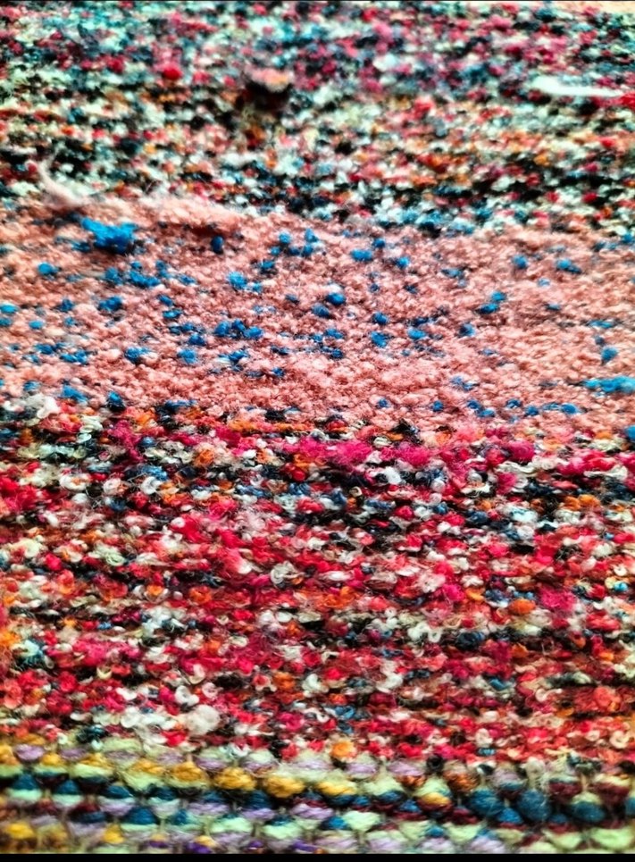 Anadolu Renkli Çizgili Yün El Dokuma Kök Boya Kilim - Görsel 4