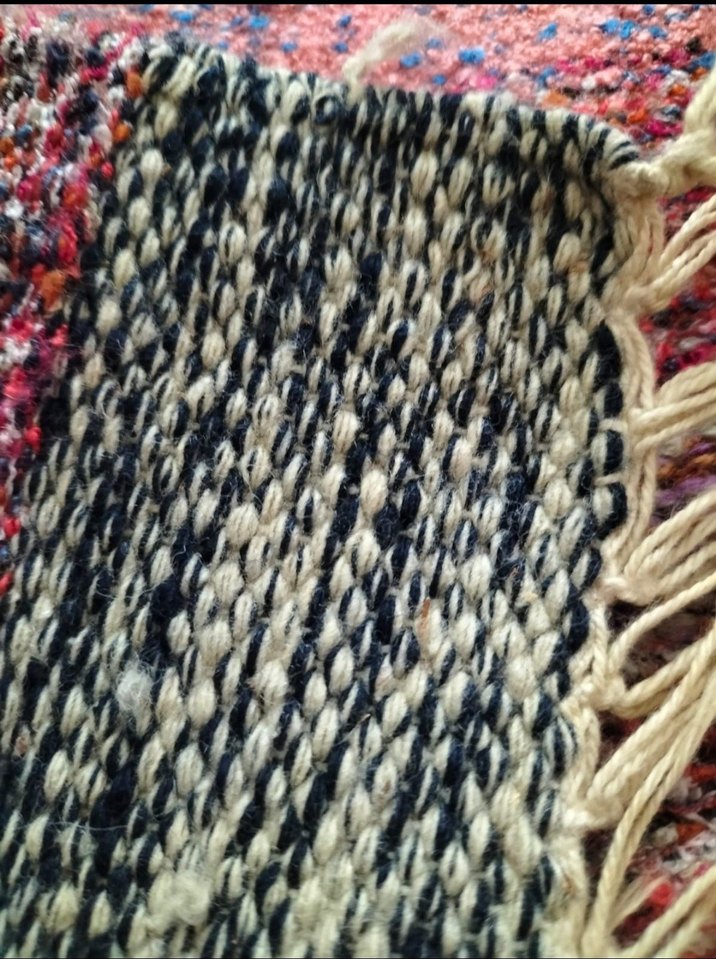 Anadolu Renkli Çizgili Yün El Dokuma Kök Boya Kilim - Görsel 5