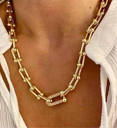 Tiffany&Co Koleksiyon Taşlı Zincir Kolye