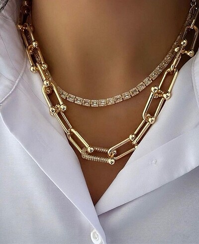Tiffany&Co Tiffany&Co Koleksiyon Taşlı Zincir Kolye