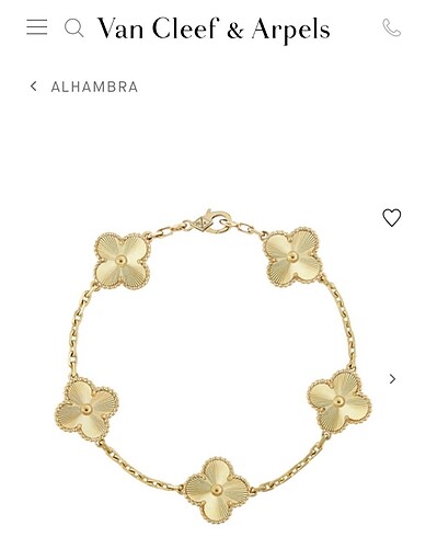 Van Cleef & Arpels Gold Yonca Bileklik