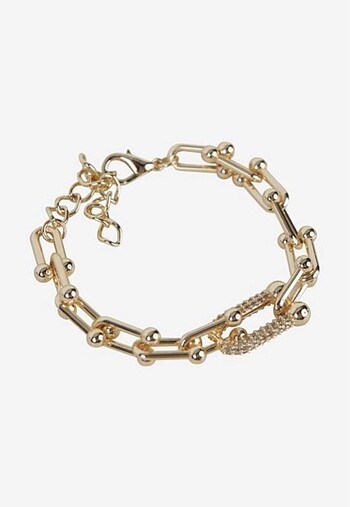 Beden Tiffany&Co Zincir Detay Taşlı Bileklik