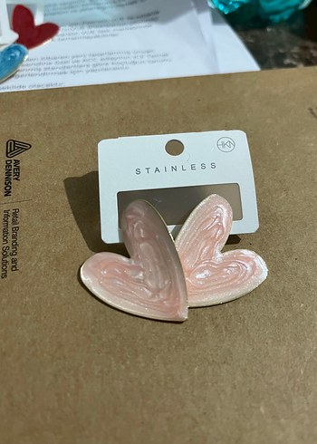 Pembe Bohem Kalp Küpeler