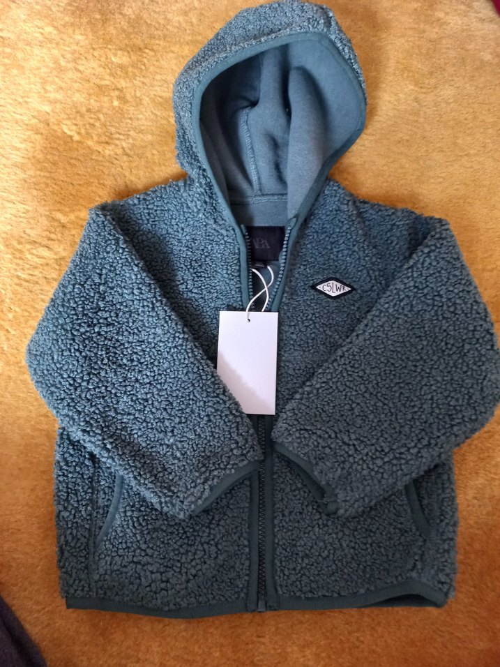 Zara kapüşonlu suni yünlü ceket - Görsel 3