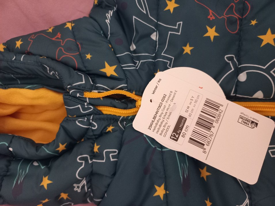 Erkek Bebek Desenli İçi Polar Mont 12 Ay - 5 Yaş aralığı mevcut - Görsel 4