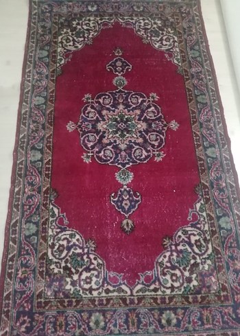 Bordo Desenli El Dokuması Klasik Yün Halı - Görsel 2