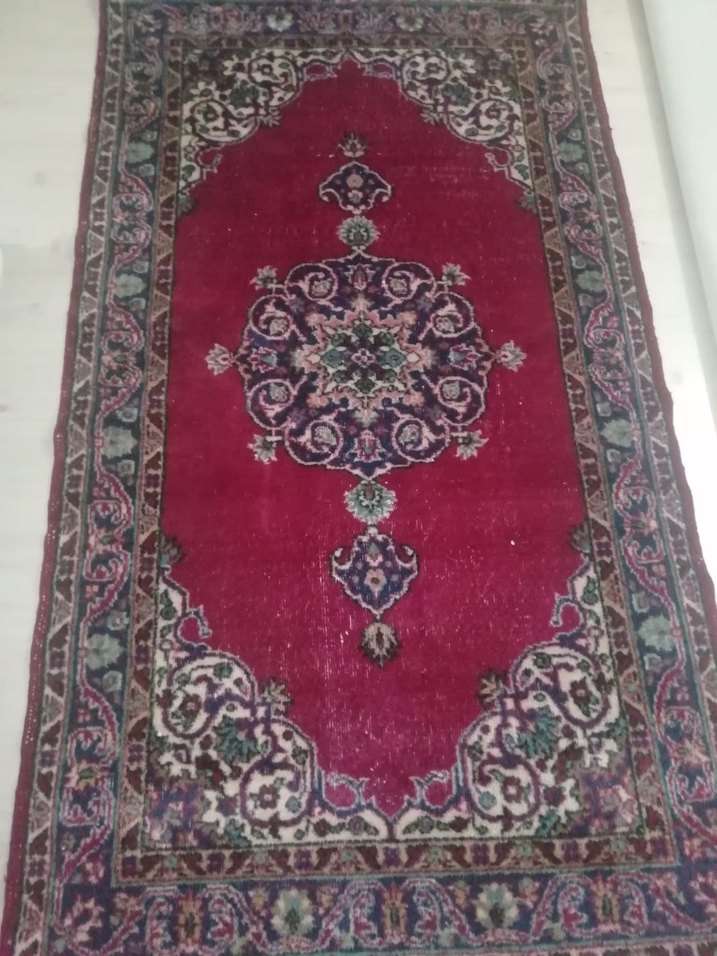 Bordo Desenli El Dokuması Klasik Yün Halı - Görsel 2