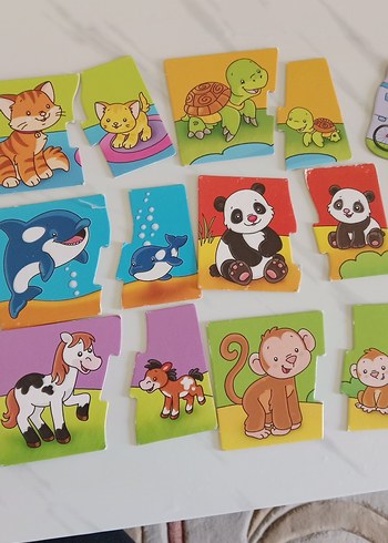  Beden Renk Çocuklar için Renkli Hayvan Temalı Puzzle