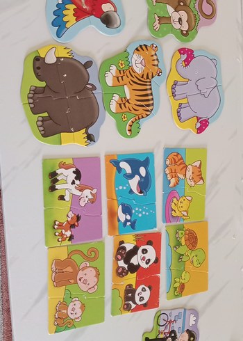 Çocuklar için Renkli Hayvan Temalı Puzzle