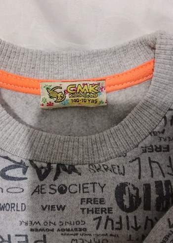 Gri Baskılı üniteks çocuk Sweatshirt - Görsel 2