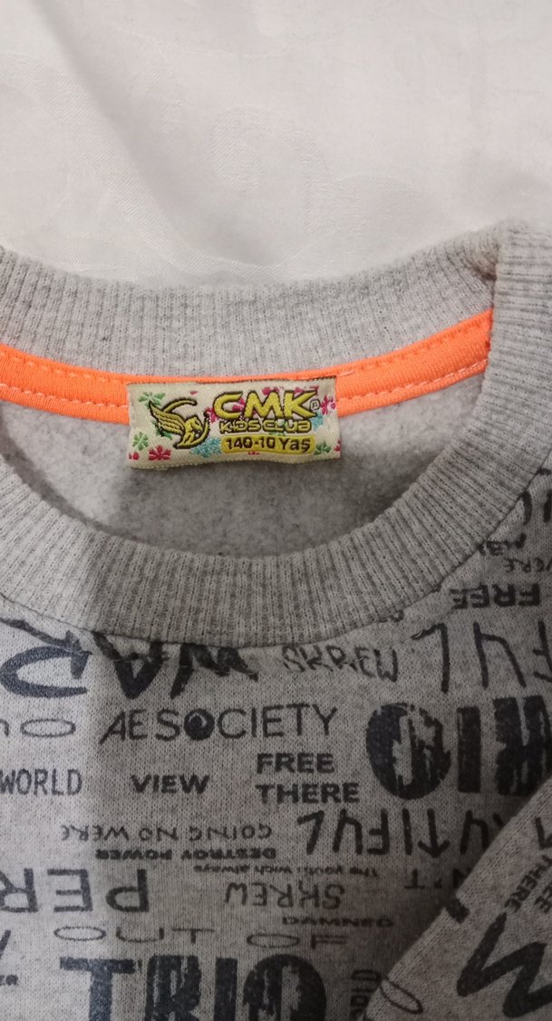 Gri Baskılı üniteks çocuk Sweatshirt - Görsel 2