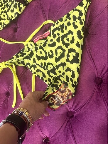 Diğer Neon leopar desenli bikini