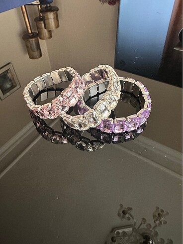  Beden pembe Renk Swarovski pembe taşlı bileklik