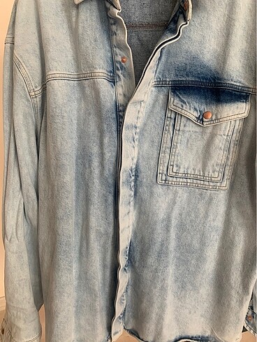 l Beden mavi Renk Kot ceket oversize
