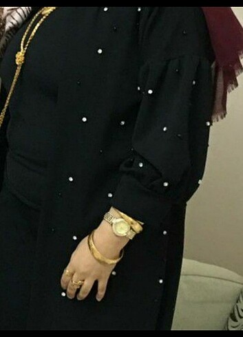 Diğer Siyah taşlı abaya