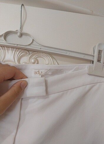 38 Beden beyaz Renk adil ışık beyaz bol paça pantolon