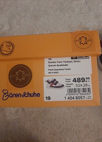 19 Beden Bebek ayakkabi