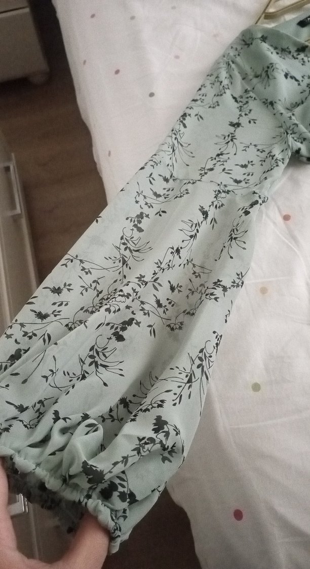 Gri Uzun Kollu Bohem Kadın Elbise - Görsel 3