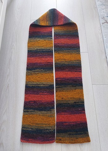 Beden El Yapımı Örgü Kadın Atkı 16cm × 185cm