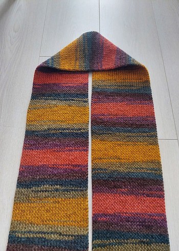 El Yapımı Örgü Kadın Atkı 16cm × 185cm