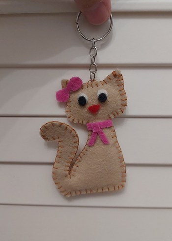 Diğer El Yapımı Keçe Kedi Anahtarlık