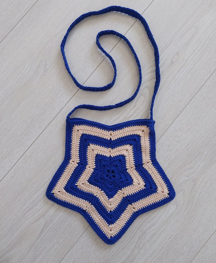 El Yapımı Örgü Yıldız Çanta - Görsel 2