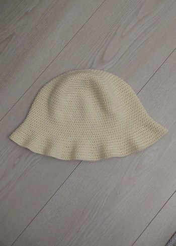 Örgü Krem Kadın Bucket Yazlık Şapka - Görsel 2
