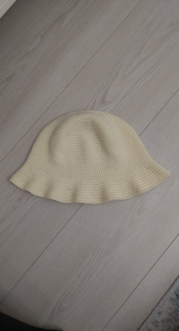 Örgü Krem Kadın Bucket Yazlık Şapka - Görsel 2