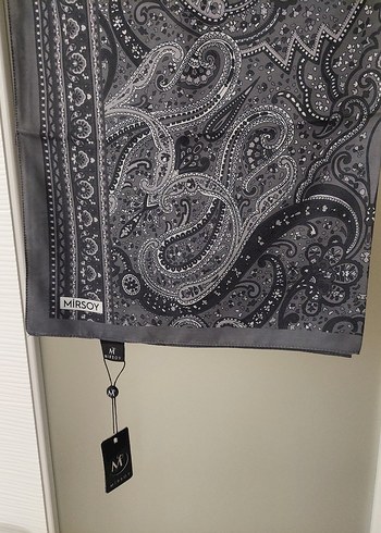 Mirsoy Scarf Mihra Etnik Desen Gri Şal - Görsel 4