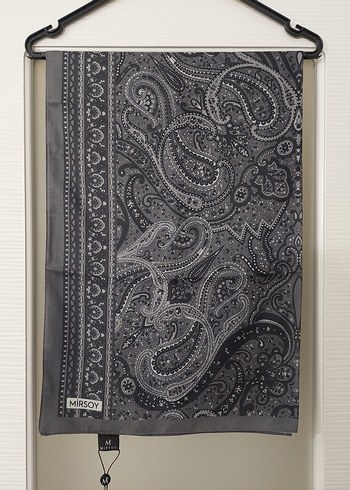 Mirsoy Scarf Mihra Etnik Desen Gri Şal - Görsel 5