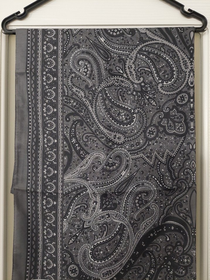 Mirsoy Scarf Mihra Etnik Desen Gri Şal - Görsel 3