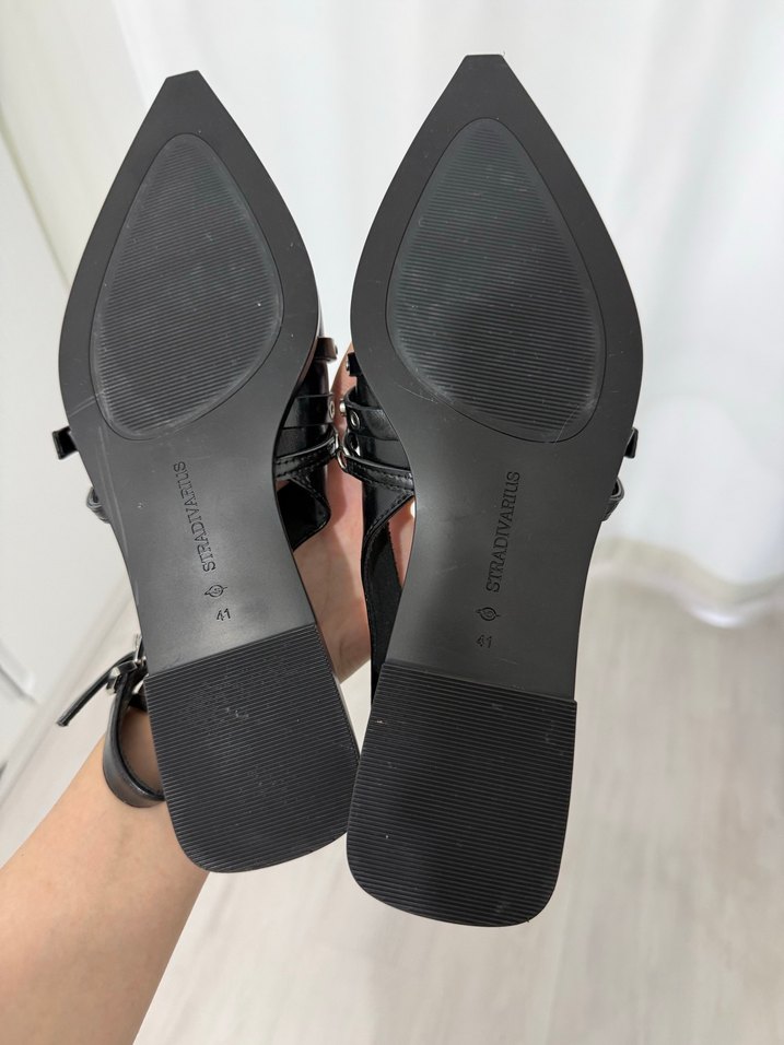 Tokalı Siyah Deri Stiletto Kadın Ayakkabı - Görsel 2