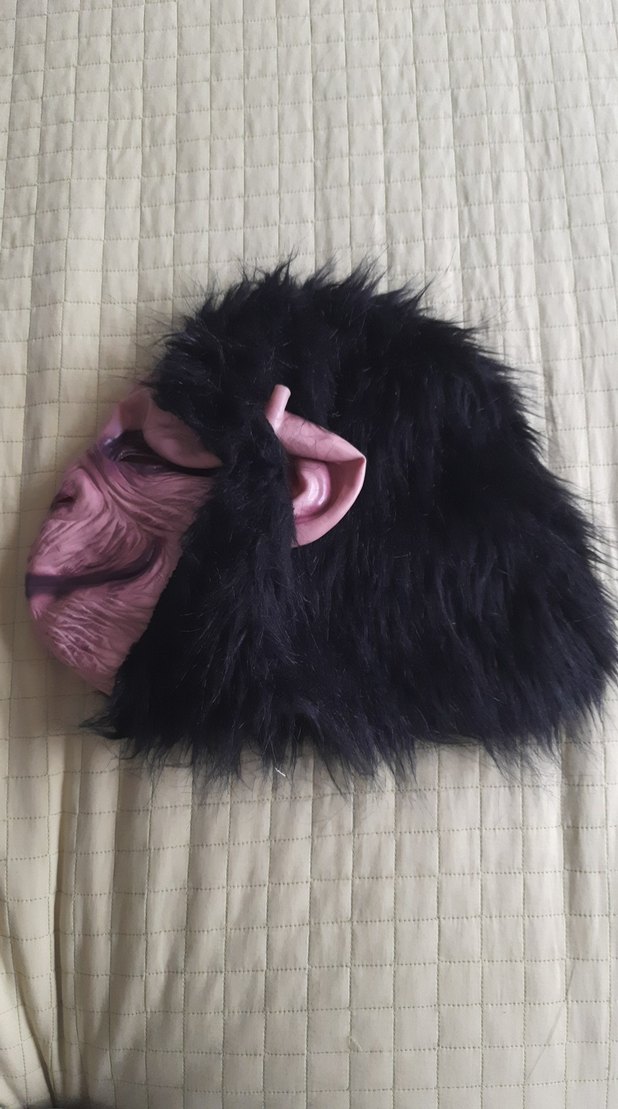 Maymun Yüz Maskesi Siyah Saçlı - Görsel 5