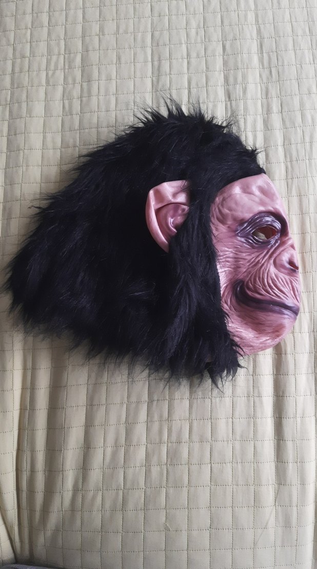 Maymun Yüz Maskesi Siyah Saçlı - Görsel 4