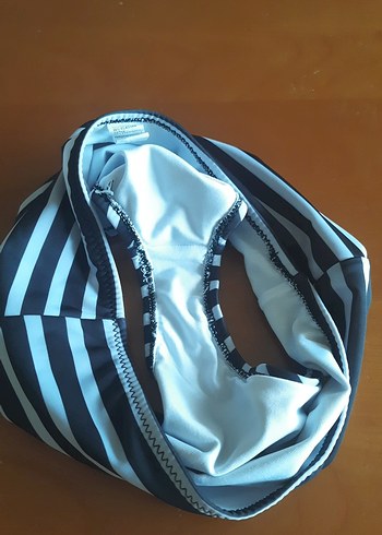 Siyah beyaz Çizgili Yüksek Bel Bikini Altı - Görsel 4