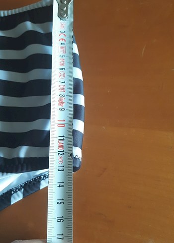 Siyah beyaz Çizgili Yüksek Bel Bikini Altı - Görsel 5