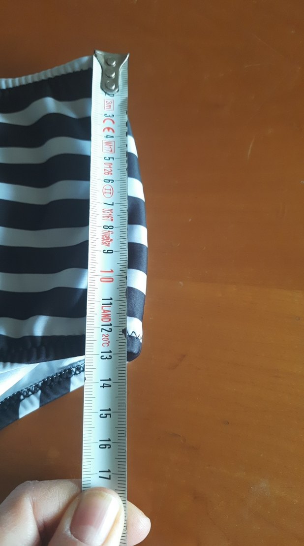 Siyah beyaz Çizgili Yüksek Bel Bikini Altı - Görsel 5