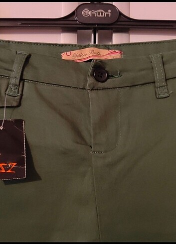 Haki kanvas mini etek - Görsel 2