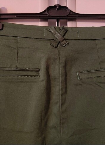 Haki kanvas mini etek - Görsel 3