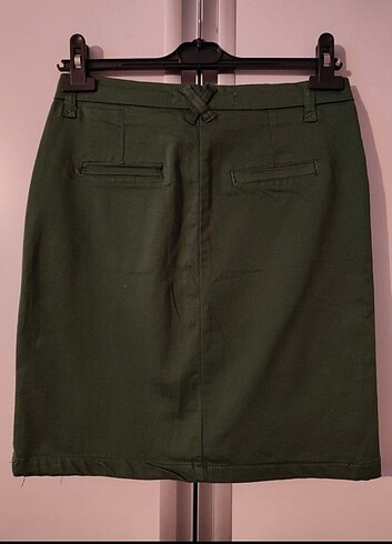 Haki kanvas mini etek - Görsel 4