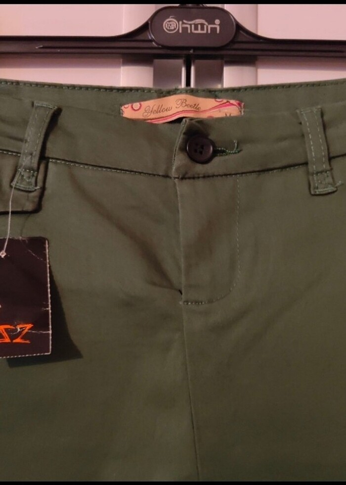 Haki kanvas mini etek - Görsel 2