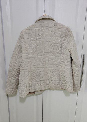 Bej Kadın Düğmeli Midi mont - Görsel 3