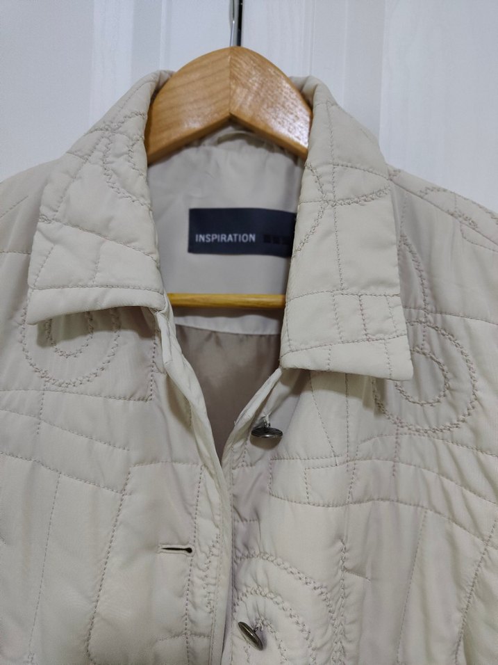 Bej Kadın Düğmeli Midi mont - Görsel 2