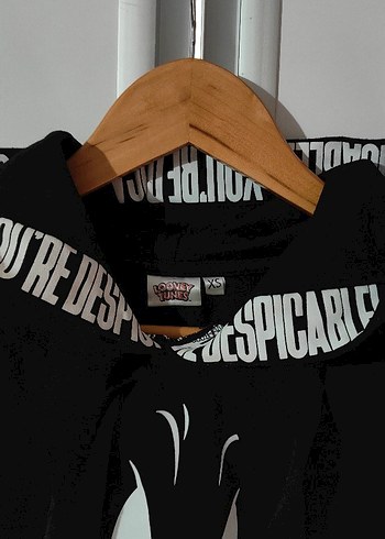 Siyah Kapüşonlu Baskılı Sweatshirt - Görsel 3