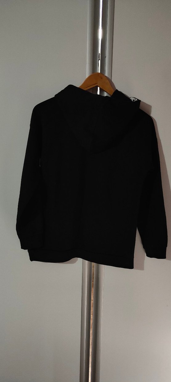 Siyah Kapüşonlu Baskılı Sweatshirt - Görsel 4