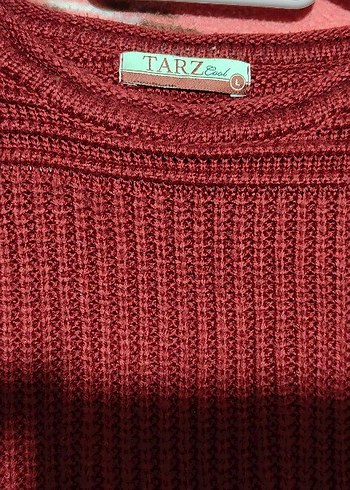 Koyu Kırmızı Örgü erkek kazağı - Görsel 4