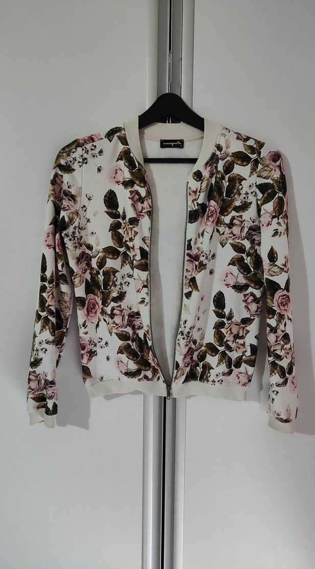Çiçek Desenli fermuarlı Kadın Ceket - Görsel 2