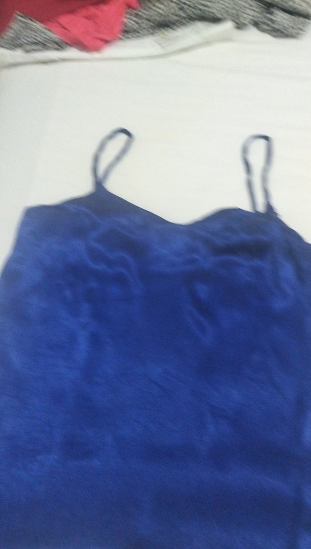 Lacivert Kadın İpek Görünümlü Askılı Bluz - Görsel 2